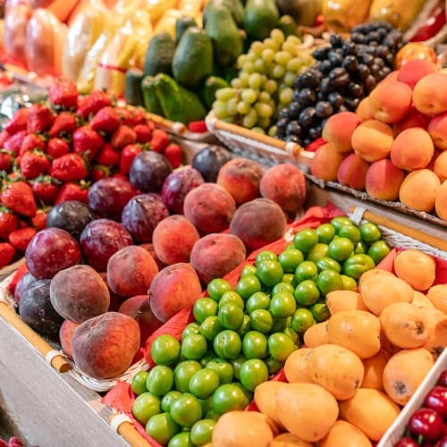 Various colorful fresh fruits and vegetables. Various colorful fresh fruits and vegetables.