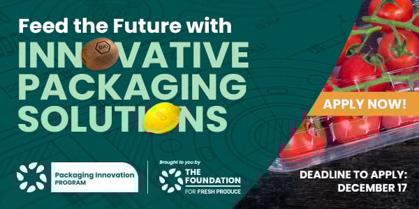 Advertisement for innovative packaging solutions with images of packaging, tomatoes, and application details.