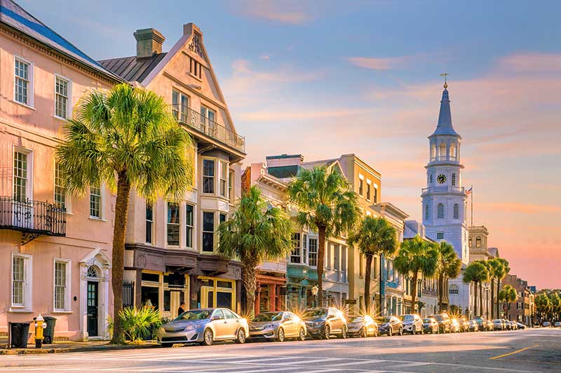 Historical downtown area of Charleston, South Carolina, USA