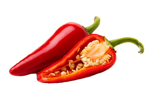 Isolated hot peppers